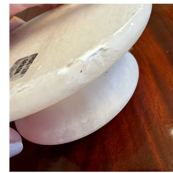 Restoration Hardware White Alabaster Pillar Candle Holders - Set of 2 - Picture 6 of 11